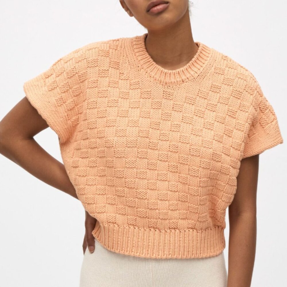 EUC babaa vest no. 3 CANTALOUPE cotton